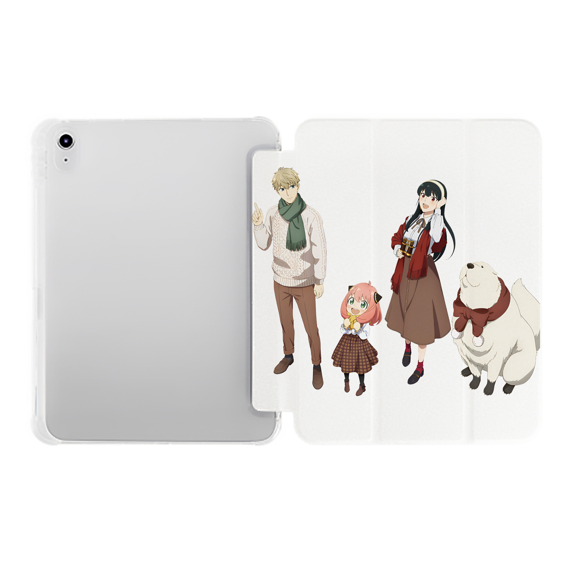 （画像用） SPY×FAMILY间谍家家酒 IPad ケース ペン収納付き 三つ折りスタンド PUレザー×シリコン 対応機種9.5/10.5/10.9インチ